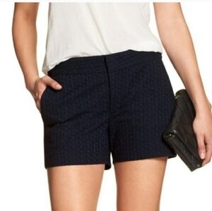 $50 Banana Republic Shorts Women Sz 6 Blue Hampton Eyelet Pockets Mid Rise